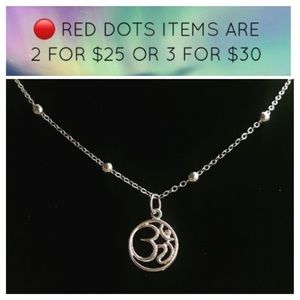 🔴SALE ! Silver boho om sign bead chain necklace